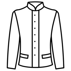 Nehru Jacket line art vector