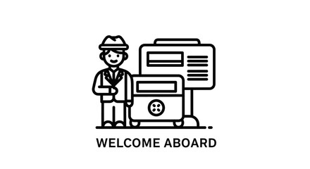 Welcome Aboard: New Employee Joining Team, Business Presentation Board Icon