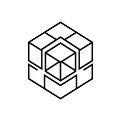 Abstract geometric cube with an inner cube, representing structure and complexity.