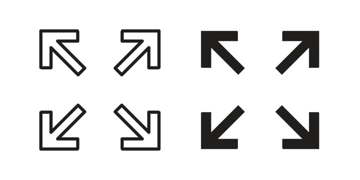 Expand icon symbol design template. Vector 10 eps.