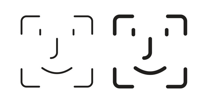 Face id icon symbol design template. Vector 10 eps.