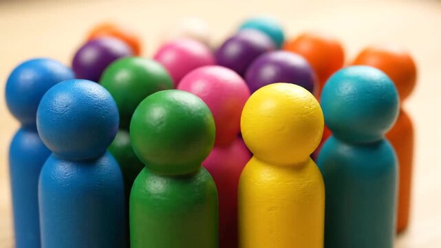 Colorful group figures.