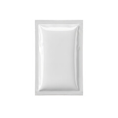 A white rectangular pillow with a subtle sheen resting on a white background isolated on transparent background