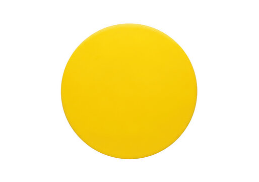 A vibrant yellow circle on a plain white background isolated on transparent background