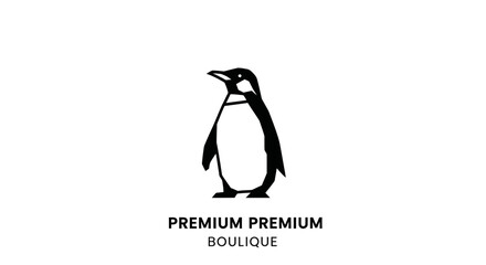 Obraz premium Minimalist Black and White Penguin Illustration Logo Icon Design on White Background