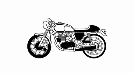Obraz premium Vintage motorcycle illustration with a classic cafe racer design