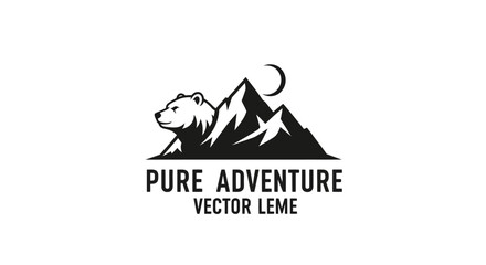 Wilderness Bear Mountain Adventure Logo Emblem Design