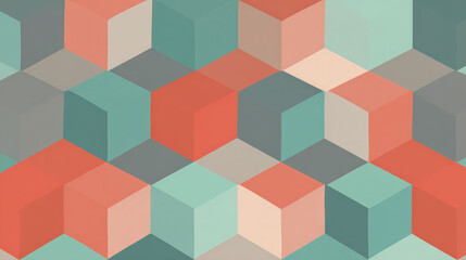 Obraz premium Abstract Geometric Pattern with 3D Cubes