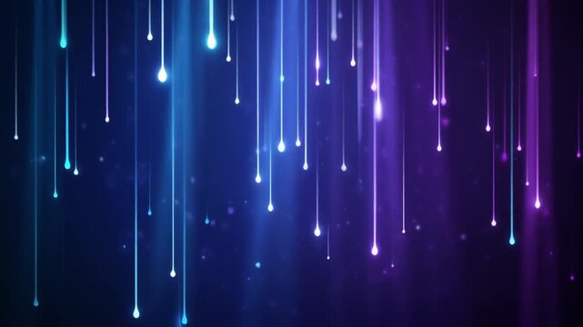 ダークブルーとバイオレットが溶け合う幻想的な夜のグラデーション背景。
上空から優しく差し込む縦の月光ビームが静かな空間を演出。
光線に照らされた微細な粒子がゆっくり漂い神聖で穏やかな雰囲気を形成。