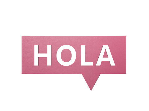 3D illustration of "HOLA" in Spanish, with a vibrant font. It conveys a lively and energetic welcome, ideal for engaging visuals.White Cut Out Paper.Supports PNG files.