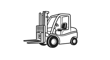 Forklift Truck Icon - Warehouse Vehicle Logistics Heavy Machinery. © nizar