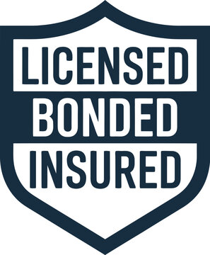 A licensed bonded insured sign on a white background