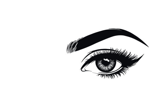 Lash and brow logo vector for permanent makeup, microblading and beauty salon branding. Eyelash extension studio design for cosmetic marketing. EPS10