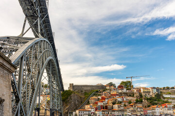 Fototapeta premium Historic Porto with Iconic Luis Bridge, Portugal