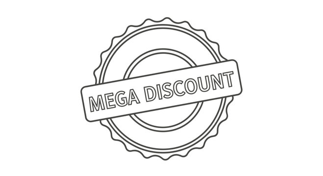 Mega Discount Stamp Seal Graphic, Sale Offer, Special Price, Marketing Promotion
