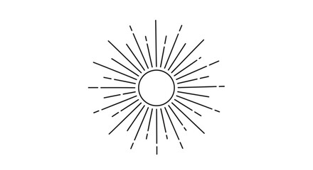 Obraz premium Abstract Sunburst Graphic with Rays and Circle Center