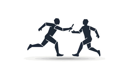 Runners Exchanging Baton in Relay Race.