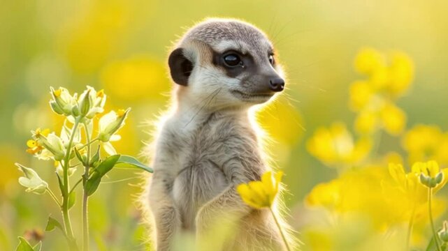 Baby-Erdm&auml;nnchen im soften Bl&uuml;tenfeld