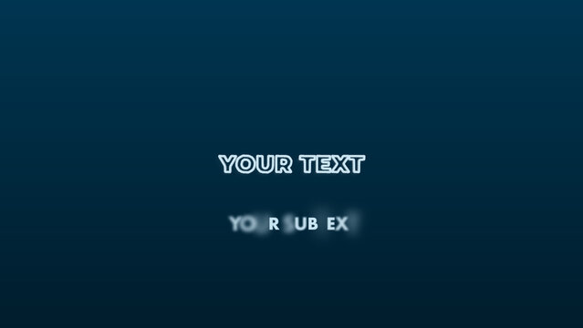 Clean 3D Outline Typography Text Animation Title Wide