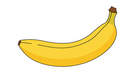 Yellow Banana Fruit Illustration on White. © Tukang