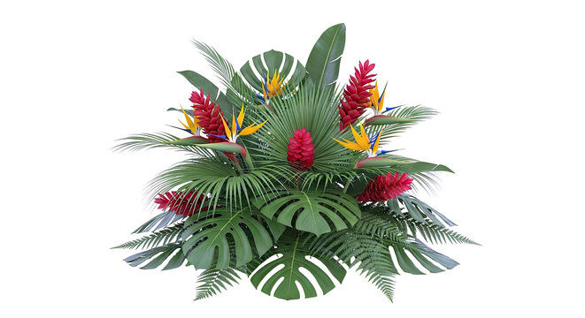 Tropical Floral Arrangement with Bird of Paradise and Ginger Flowers