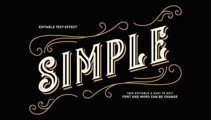 Vintage Western Ornate Text Effect with Classic Decorative Flourishes © Ika