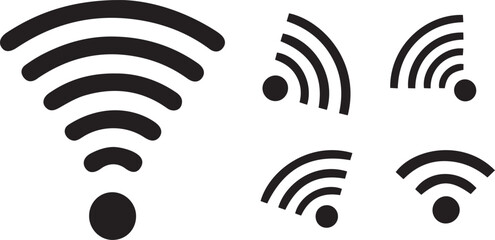 Wifi signal icons for wireless connection communication network data transfer technology abstract