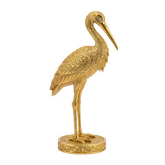 Obraz premium Golden ornate crane sculpture with diamond eye on black background