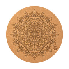Obraz premium Round cork mat with mandala pattern