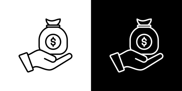 Income Icon Sheet Black And White
