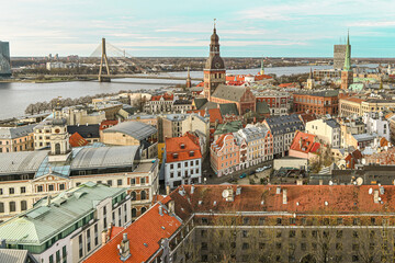 Obraz premium view of old riga from above