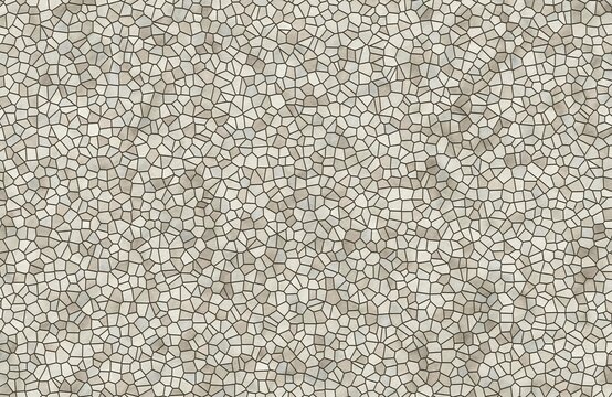 Abstract beige mosaic stone tile pattern for bathroom kitchen or pavement surface design.