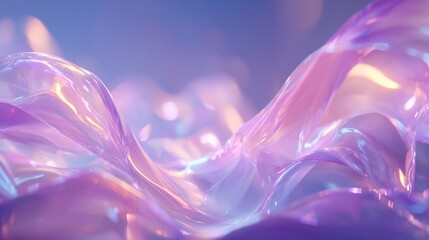 Obraz premium Abstract background of pink and purple silk ribbon waves with light.
