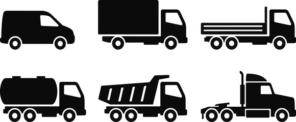 Heavy Duty Truck and Logistics Icon Set © Ayu