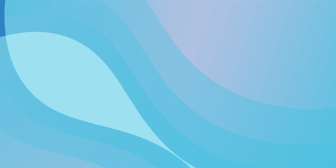 Obraz premium Blue Abstract Wave Background With Smooth Gradient Curves For Modern Design, Banner and Wallpaper