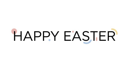 Fototapeta premium Happy Easter modern typography isolated on transparent background, featuring clean pastel spring holiday greeting design, festive seasonal Christian celebration element and decorative cutout text.