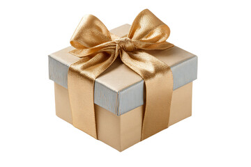 Elegant Gold Gift Box with Ribbon Bow