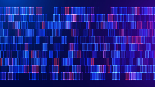 DNA Sequence Abstract Data Visualization Background with Digital Genome Code Pattern. Futuristic Biotechnology and Genetic Research Technology Concept. Vector Illustration