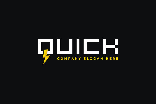 Lighting bolt Flash Logo design vector. Fast Quick icon