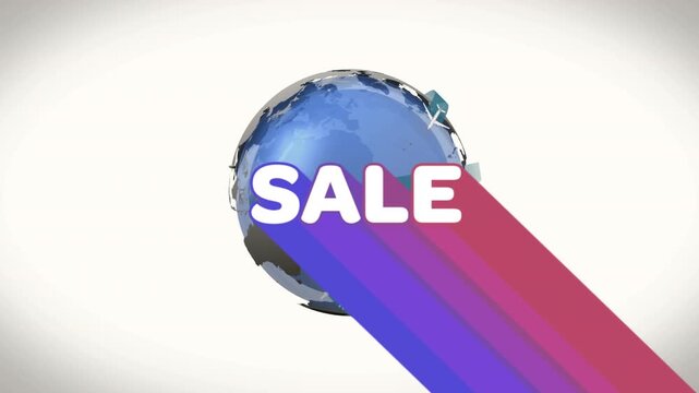 Animation of sale text over globe