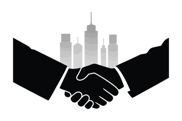 Business Partnership Agreement and City Skyline Icon