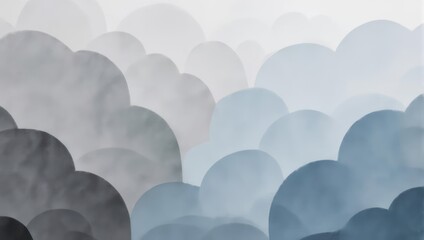 Obraz premium Abstract Watercolor Cloudscape - Serene Blue and Gray Hues.