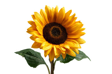 Vibrant Sunflower on Gray Background