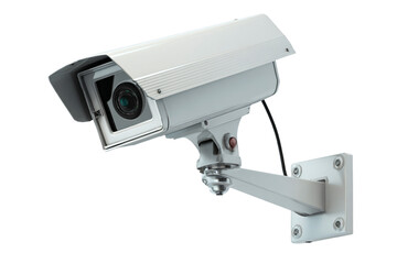 Wall-Mounted Security Camera on White Background