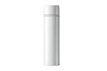 Stainless Steel Thermos on White Background