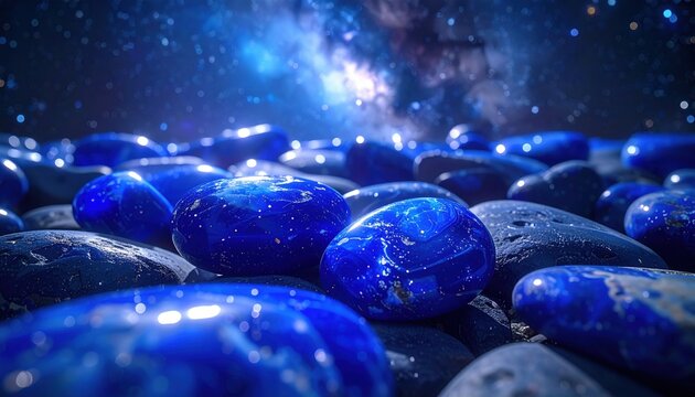 FlyPro Firefly Collection of Lapis Lazuli Stones Arranged in Celestial Pattern Representing Vast Opportunities