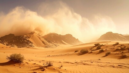 FlyPro Firefly Dense Swirling Dust Storm Obscuring Visibility Creating Hazardous Disorienting Environment