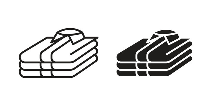 Stack of folded shirts icon. Vector Isolated Illustration for web design.