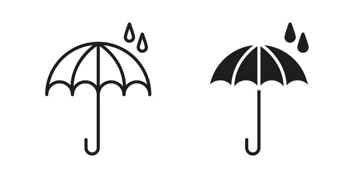 Umbrella with rain drop icon. Vector Isolated Illustration for web design.