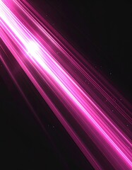 Fototapeta premium Vibrant Pink Glowing Light Streaks on Dark Background Abstract Design